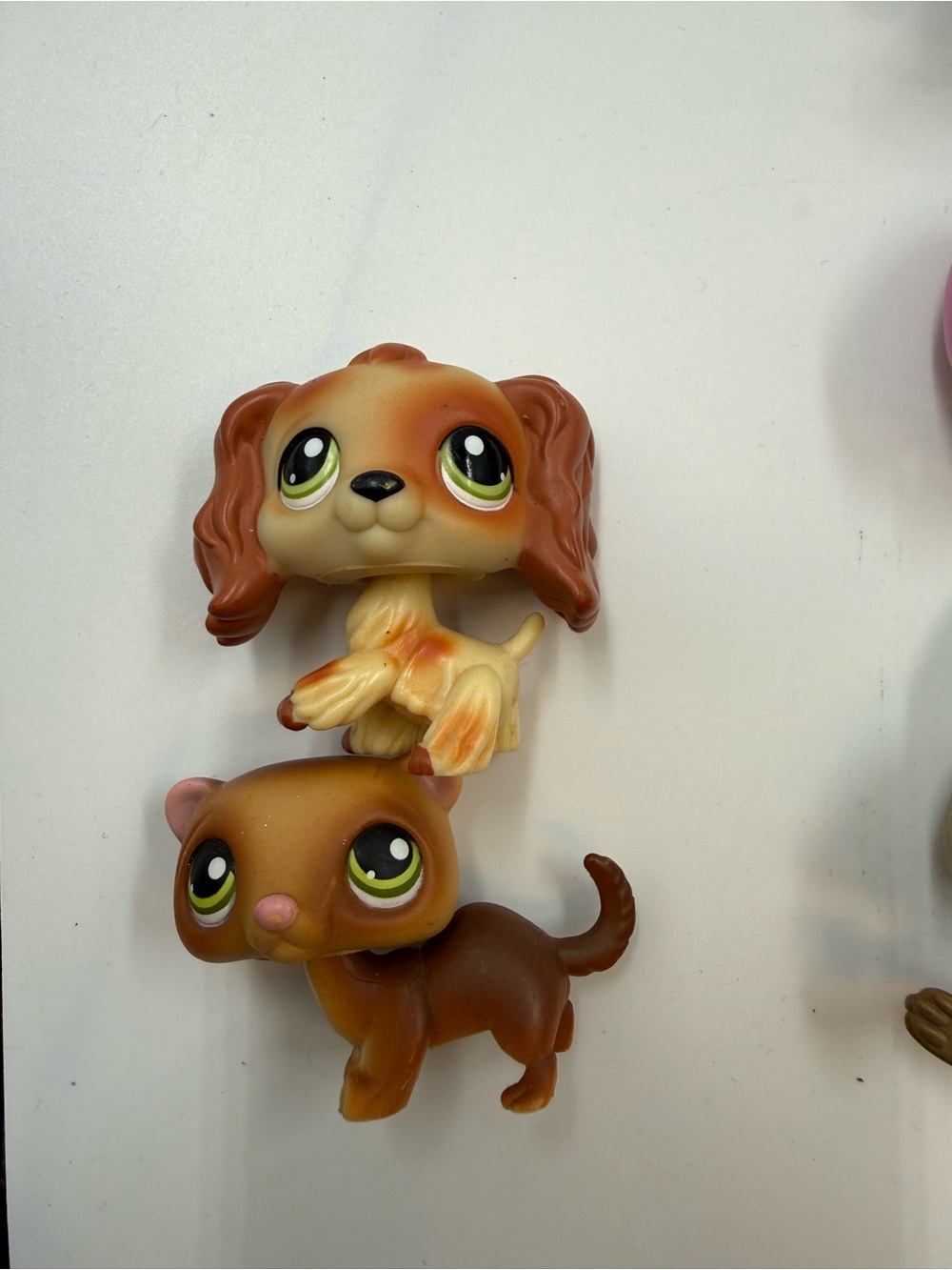 Littlest pet shop generation 1 ferret & cocker spaniel figure